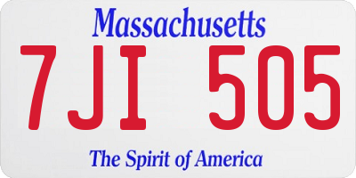 MA license plate 7JI505