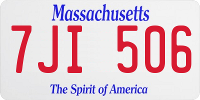 MA license plate 7JI506