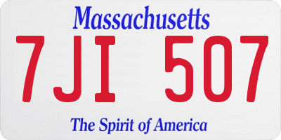 MA license plate 7JI507
