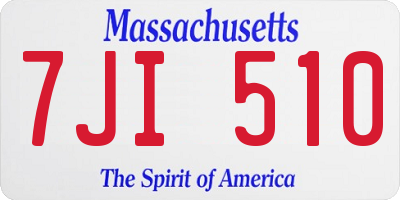 MA license plate 7JI510