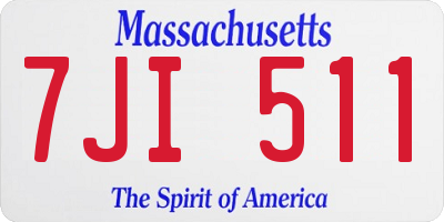 MA license plate 7JI511