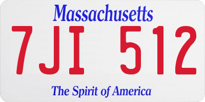 MA license plate 7JI512
