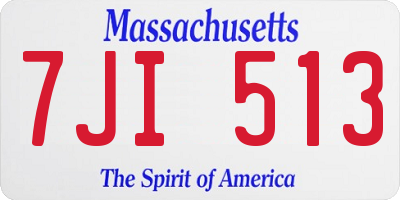 MA license plate 7JI513