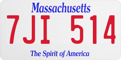 MA license plate 7JI514