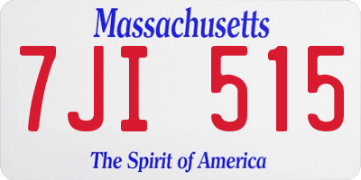 MA license plate 7JI515