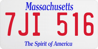 MA license plate 7JI516