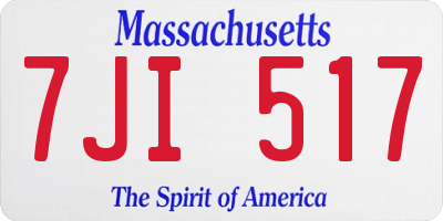 MA license plate 7JI517