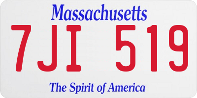 MA license plate 7JI519