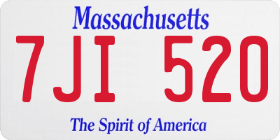 MA license plate 7JI520