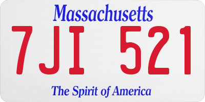 MA license plate 7JI521