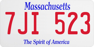 MA license plate 7JI523