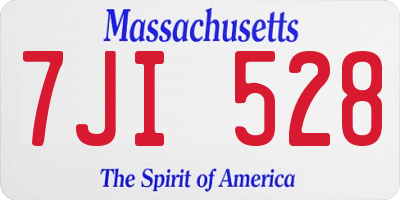 MA license plate 7JI528