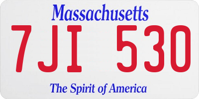 MA license plate 7JI530