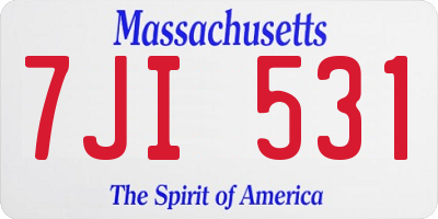 MA license plate 7JI531