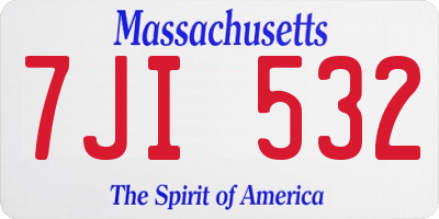 MA license plate 7JI532