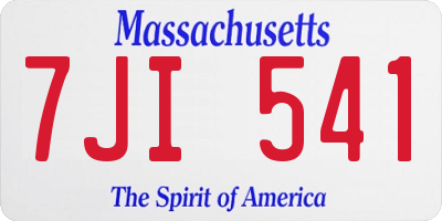 MA license plate 7JI541
