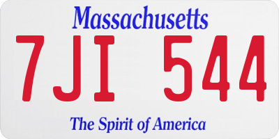 MA license plate 7JI544