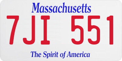 MA license plate 7JI551