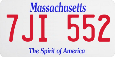 MA license plate 7JI552