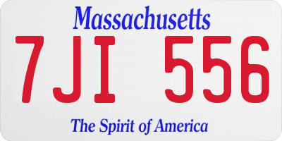 MA license plate 7JI556
