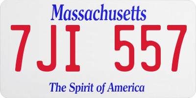 MA license plate 7JI557