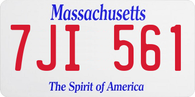 MA license plate 7JI561