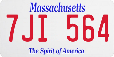 MA license plate 7JI564