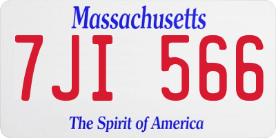 MA license plate 7JI566