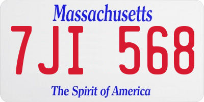 MA license plate 7JI568