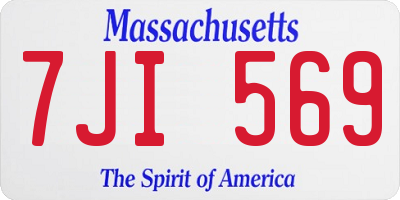 MA license plate 7JI569