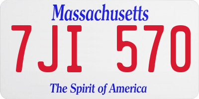 MA license plate 7JI570