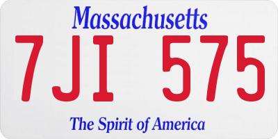 MA license plate 7JI575