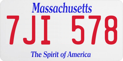 MA license plate 7JI578