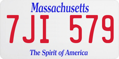 MA license plate 7JI579