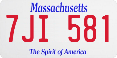 MA license plate 7JI581