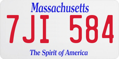 MA license plate 7JI584