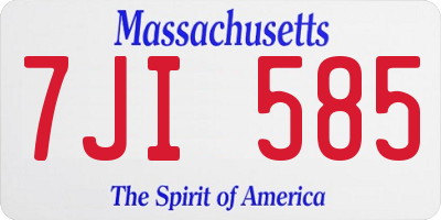 MA license plate 7JI585
