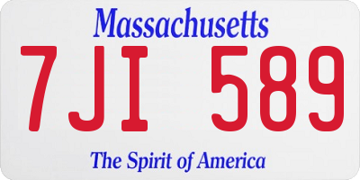MA license plate 7JI589