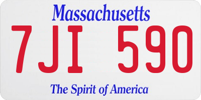 MA license plate 7JI590
