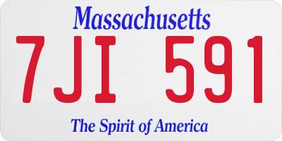 MA license plate 7JI591
