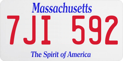MA license plate 7JI592