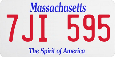 MA license plate 7JI595