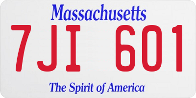 MA license plate 7JI601
