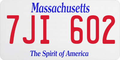 MA license plate 7JI602