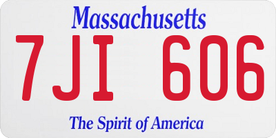 MA license plate 7JI606