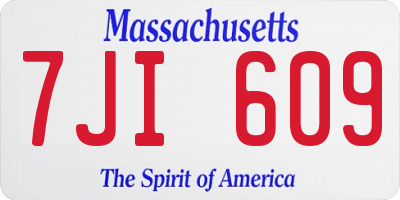 MA license plate 7JI609