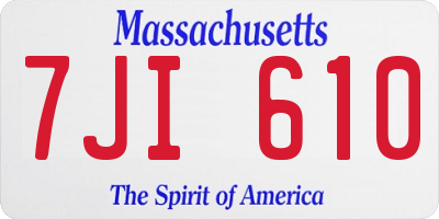 MA license plate 7JI610