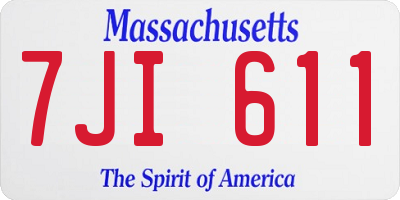 MA license plate 7JI611