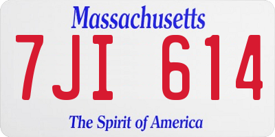 MA license plate 7JI614