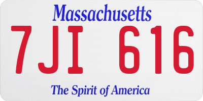 MA license plate 7JI616